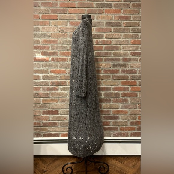 Eileen Fisher Gray/Blue Wool & Mohair Coat Length Cardigan Size Extra-Large - Picture 4 of 7